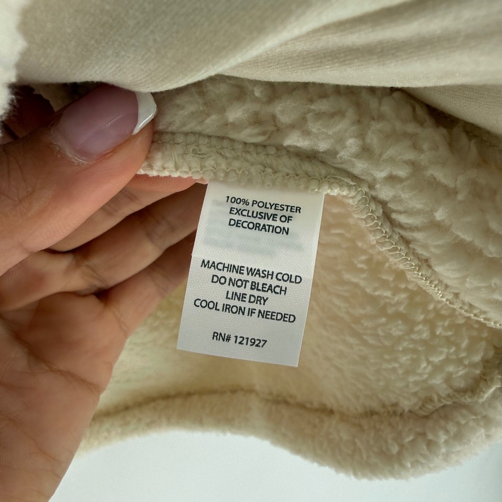 Johnnie-O Olympia Sherpa Fleece Pullover Cream Snap Neck Women‎ XL New $158 Msrp - Picture 7 of 10